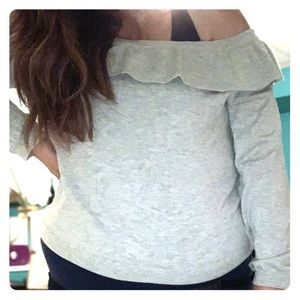 2/$15 Divided H&M Grey off shoulder sweater